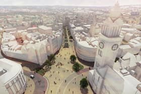 Pictured is an artist's impression of the multi-million pound planned rejuvenation for Sheffield city centre's Fargate.