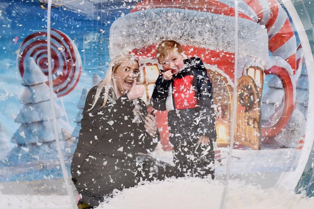 There's plenty of fun to be had with the snow globe in the Howgate Centre, outside River Island.