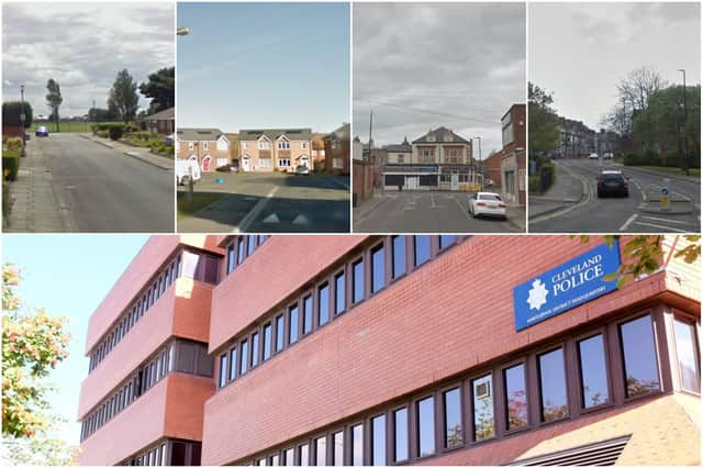 Some of the streets where the most crime was reported to Hartlepool Police in March.