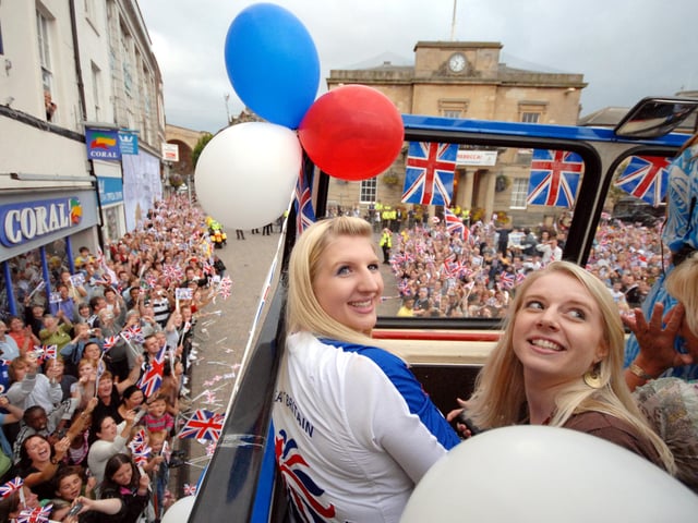 The parade heads to the marketplace