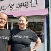 Andy and Wendy Dillon ran their cake shop Baked & Caked on Chesterfield Road, Meersbrook. Their signature product was the Scoffington – a cube of vegan sponge cake dipped in ganache, coated in biscuit crumb and finished off with frostings and toppings.