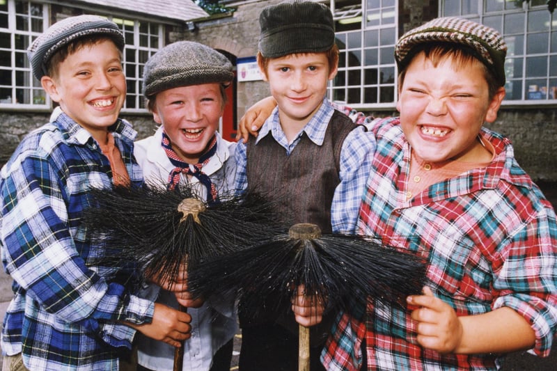 Chimney sweeps from a school play at Taddington in the 1990s