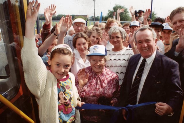 The Adwick to Doncaster rail service was launched in 1997. Councillor Jack Meredith cut the ribbon to declare the service open