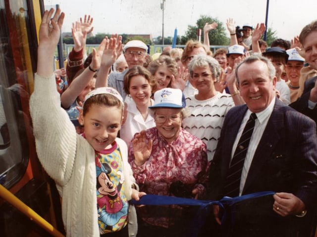 The Adwick to Doncaster rail service was launched in 1997. Councillor Jack Meredith cut the ribbon to declare the service open