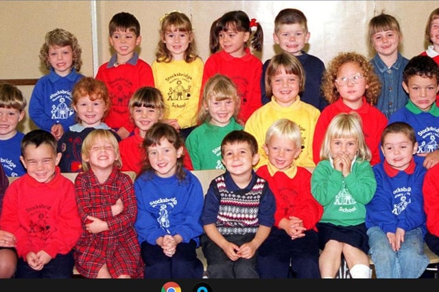 Mrs Lee and Mrs Shaw with their classes at Stockbridge Nursery School in 1997