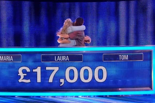 Tom Burton and his team celebrating their win on The Chase (Image: ITV)