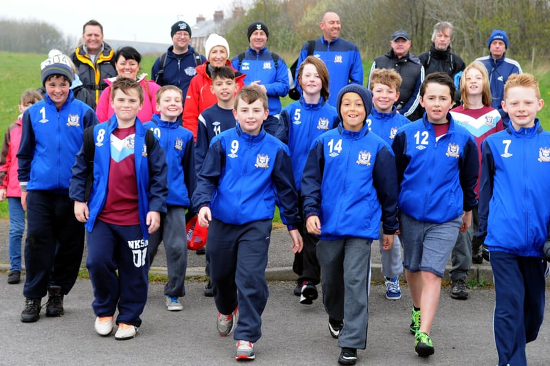 Youngsters from South Shields Football Club's Allstars under-11's team were on a sponsored walk from Littlehaven to Whitburn, to raise money to buy new kit 10 years ago.