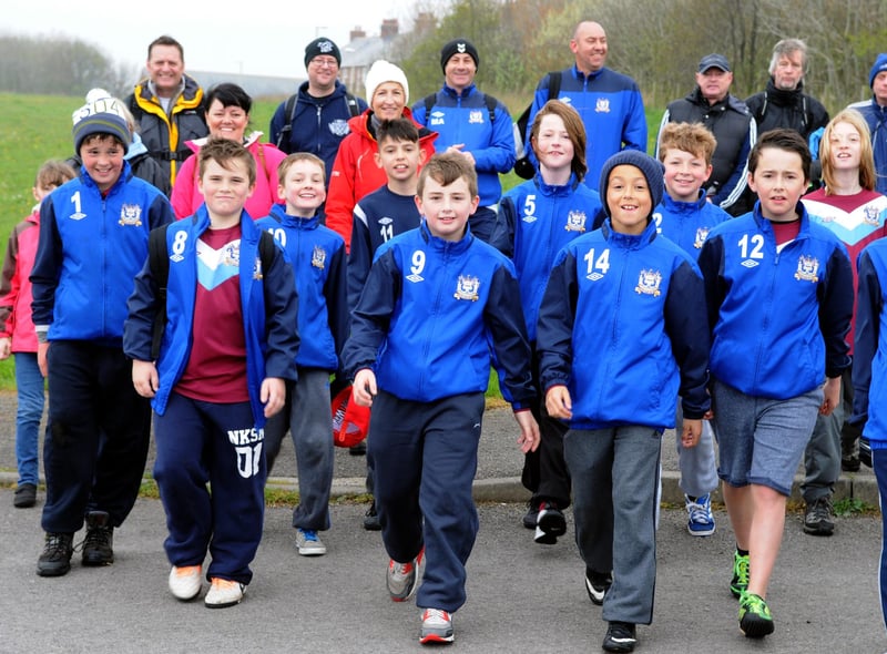 Youngsters from South Shields Football Club's Allstars under-11's team were on a sponsored walk from Littlehaven to Whitburn, to raise money to buy new kit 7 years ago.