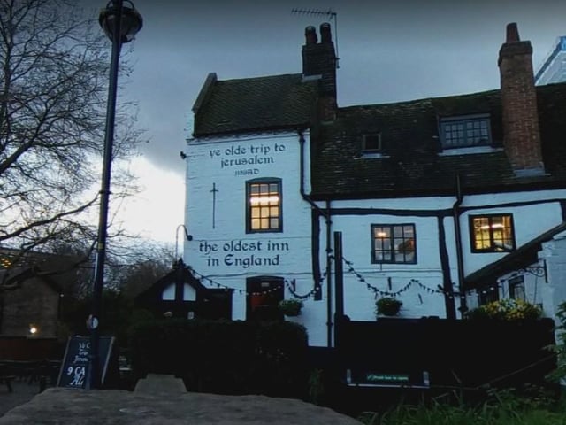 Ye Olde Trip to Jerusalem, Nottingham. Moans and groans are continuously heard from the haunted cellars of this the ancient pub which could date back as far as 1068 AD.
