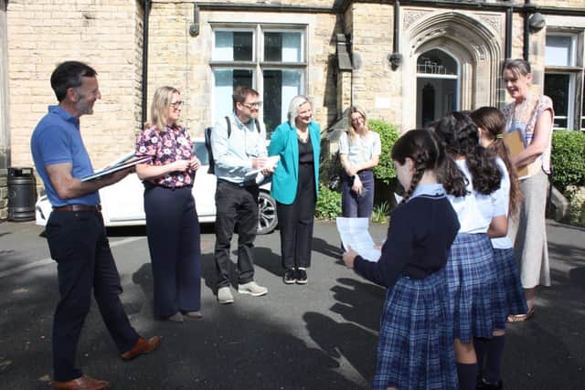 Gayle Boulton from the DfE meets Sheffield Girls' pupils to discuss sustainability tactics