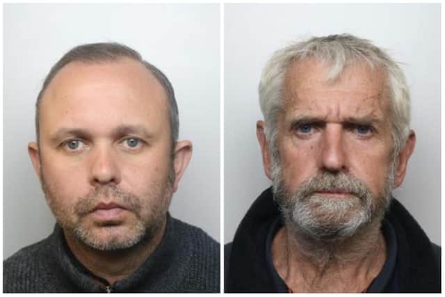 Archie McNeil (left) and Neil Murray have been jailed for a combined total of 50 years for transporting guns, cash and almost a metric tonne of cocaine to organised crime groups located around the country