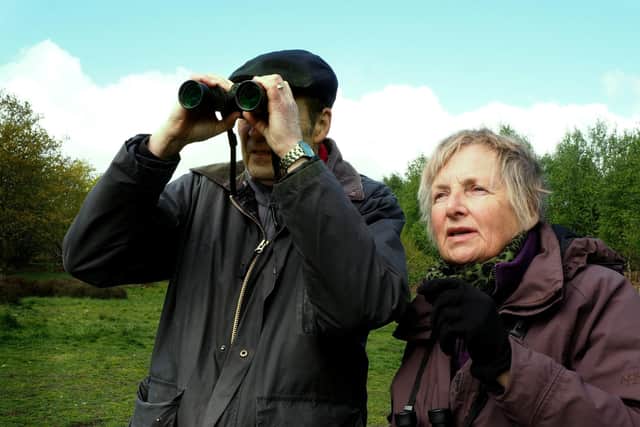 Sheffield and Rotherham Wildlife Trust BioBlitz on Wadsley Common: John and Anne Robinson birdwatching.