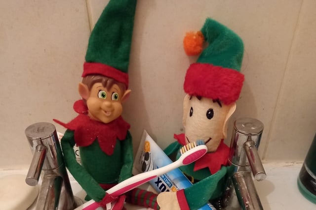 Looking after their teeth. That's Jacqueline Carver's elves.