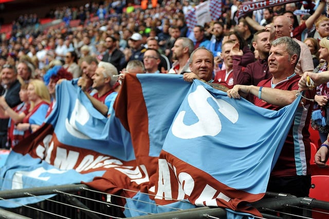 South Shields enjoy the action at Wembley.