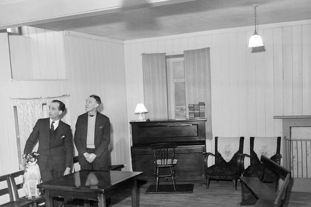 Douglas Forbes and William Cunningham inspect the interior of Dean Village's Cathedral Mission Church in March 1963.
