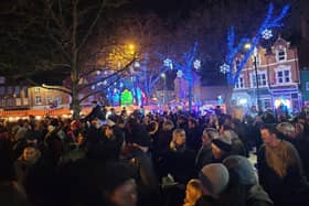 Crowds gathered ahead of the lights switch-on