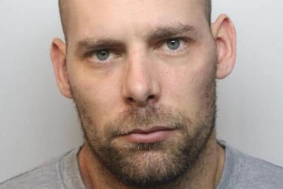Pictured is Damien Bendall, aged 32, formerly of Chandos Crescent, Killamarsh, who was sentenced to 'whole life' imprisonment after he murdered his partner, her two children and one of their young friends.