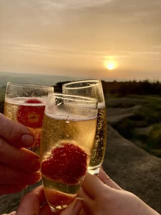 Champagne on The Rocks at Higger Tor taken by Fiona Kay