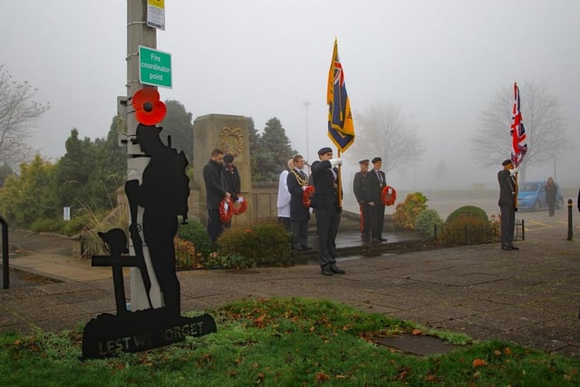 Paying tribute to Mansfield's war dead at Sunday's service at the Civic Centre memorial