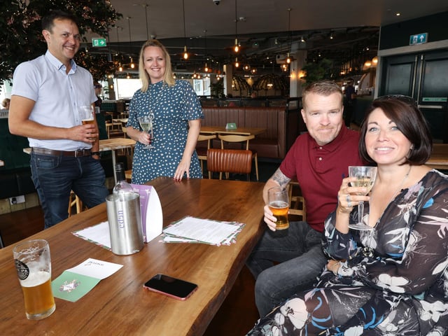 From left, Phil and Jen Sharland, and Steve and Donna Hill. Picture: Chris Moorhouse (040720-09)