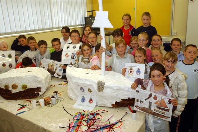 A model galleon was the impressive creation made by these pupils in 2005. They were taking part in a fun history lesson at Castle View to introduce feeder school pupils to their new school.