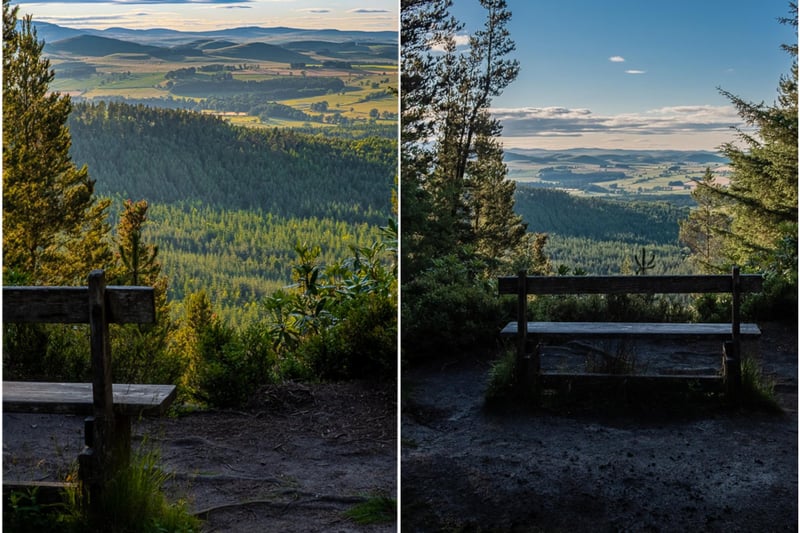 Left, Bench, and right, View, by David Burn.