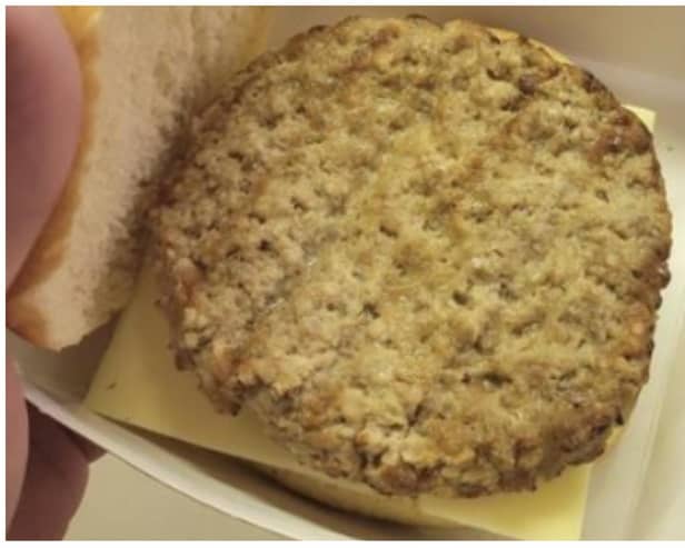 This photo of this cheeseburger, said to have been served at Doncaster Rovers' stadium at a recent game, has gone viral online