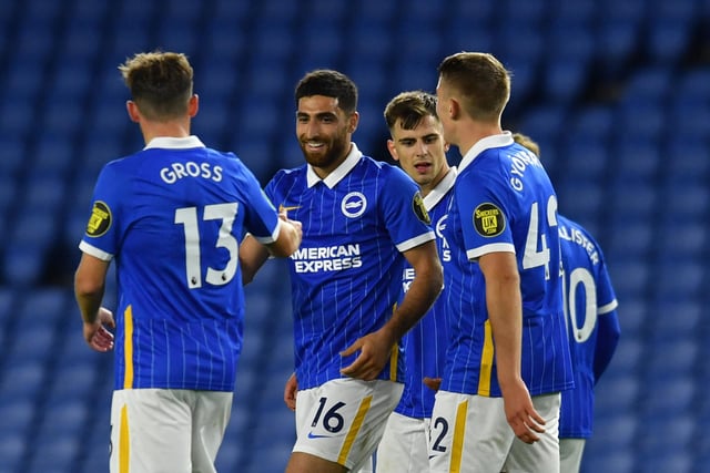 Alireza Jahanbakhsh - who scored Brighton's second goal during the Carabao Cup second-round match against Portsmouth - is rated at £5.4m by Wyscout.