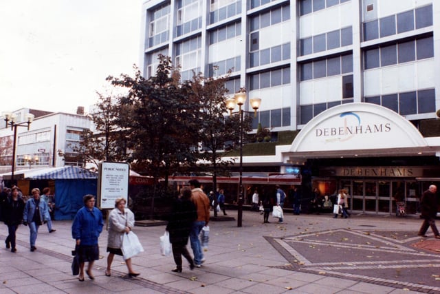 Debenhams Department Store, The Moor, Sheffield, pictured here in October 1992