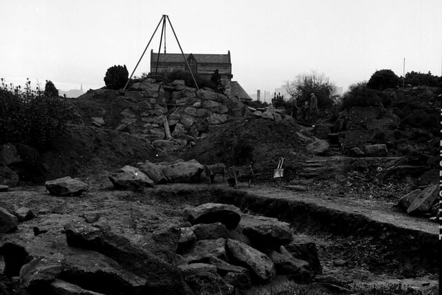 The Botanics rock garden in December 1962. It was renovated to provide better conditions for the alpine plants