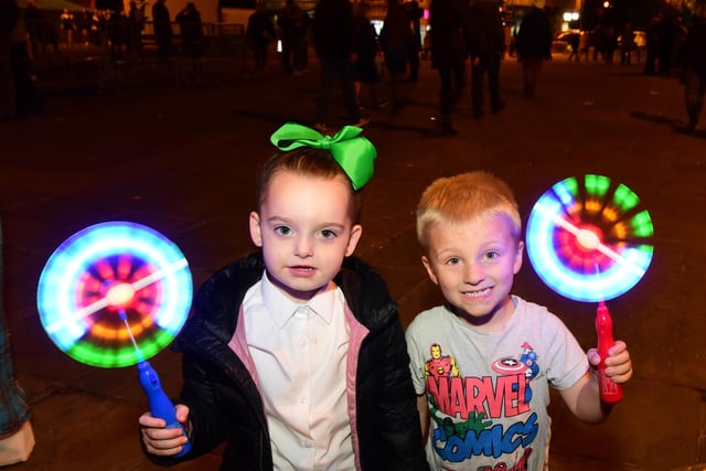 Four-year-olds Maddy Dixon and Dalton Wilson at The Houghton Feast 2021 opening ceremony.