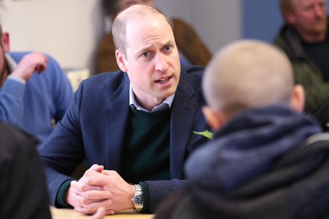 MANSFIELD, ENGLAND - FEBRUARY 26: Prince William, Duke of Cambridge speaks with service users during a visit to The Beacon, a day centre which gives support to the homeless and vulnerable people on February 26, 2020 in Mansfield, England. (Photo by Chris Jackson - WPA Pool/Getty Images)