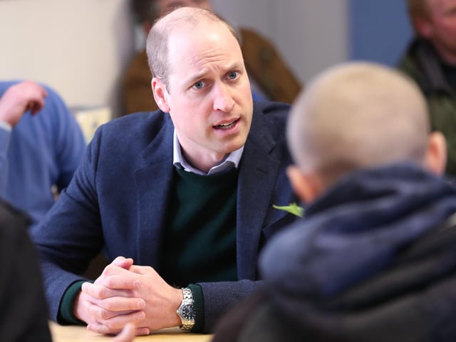 MANSFIELD, ENGLAND - FEBRUARY 26: Prince William, Duke of Cambridge speaks with service users during a visit to The Beacon, a day centre which gives support to the homeless and vulnerable people on February 26, 2020 in Mansfield, England. (Photo by Chris Jackson - WPA Pool/Getty Images)