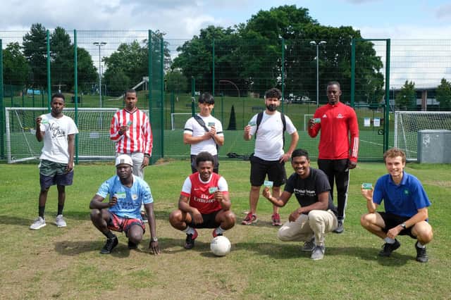 Beat The Atreet community event at U-Mix, Highfields, Sheffield.
Refugee footballers get involved with the event and Beat The Street
