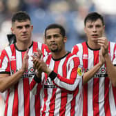 John Egan,  lliman Ndiaye and Anel Ahmedhodzic of Sheffield United: Andrew Yates / Sportimage