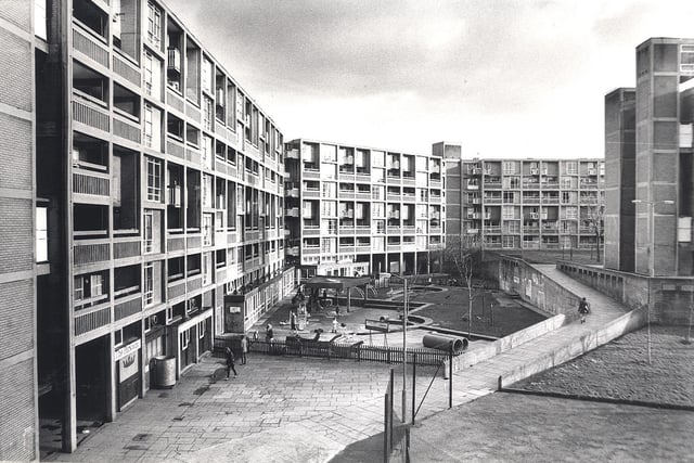 Sheffield's Park Hill flats pictured in January 1986