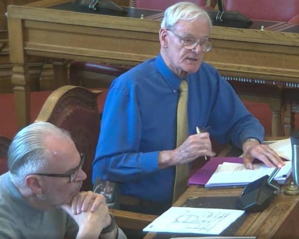 Sheffield city centre residents' association leader Peter Sephton objects at a city council meeting to plans for late-night opening by new West One Plaza karaoke bar Soho