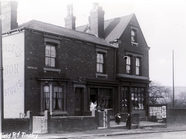 An advert for William Stones - Cannon Ales and Stouts - is pictured on the side of this house on Sheffield Road, Tinsley. The owners were probably paid to allow their premises to be used in this way
