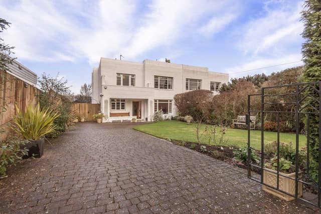 Gated driveway to property.
