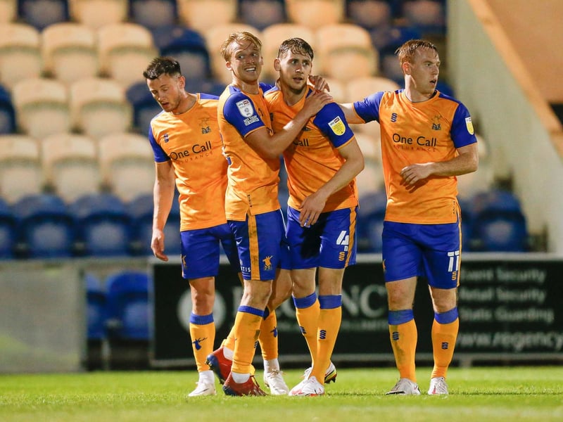 The team celebrate Elliott Hewitt's 73rd minute goal