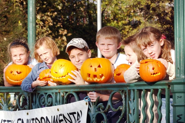 Children were pictured as they made pumpkin lanterns for Halloween in Roker Park in 2005. Can you spot someone you know?