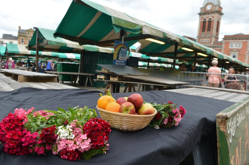 Don's old market stall on Chesterfield Market was ready for the occasion.