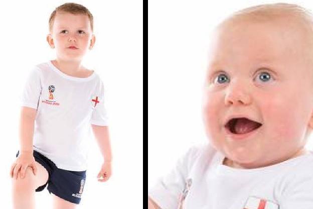 Daniel and Kaiden kitted out for England.