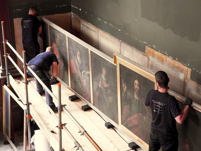 The painting being removed for restoration in London