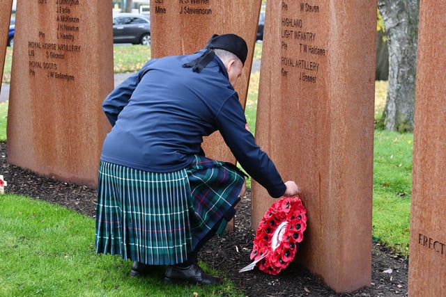 It was an emotional afternoon at Camelon war memorial as residents paid tribute to fallen comrades