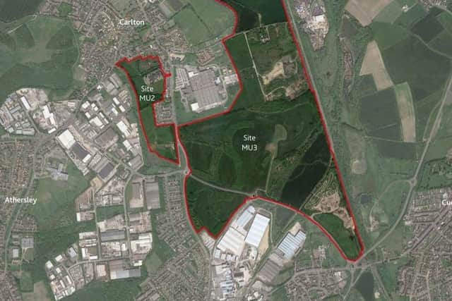 The Carlton Masterplan site, which will see up to 2,000 new homes built in the area.