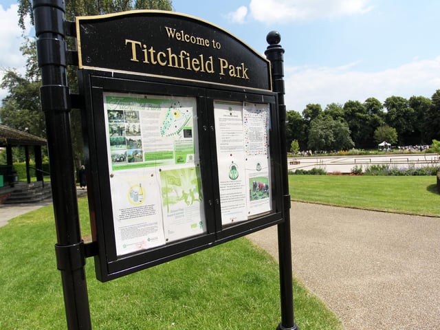 Titchfield Park is a town centre park providing facilities and experiences for all age groups. Areas of interest are; a bowling green, play area, multi use sports pitch, water feature, formal and informal floral bed displays all complimented by a riverside walk that runs through the park leading to local nature reserves and a mill pond.