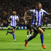 SHEFFIELD, ENGLAND - MAY 18: Liam Palmer of Sheffield Wednesday celebrates after scoring the team's fourth goal during the Sky Bet League One Play-Off Semi-Final Second Leg match between Sheffield Wednesday and Peterborough United at Hillsborough on May 18, 2023 in Sheffield, England. (Photo by Matt McNulty/Getty Images)
