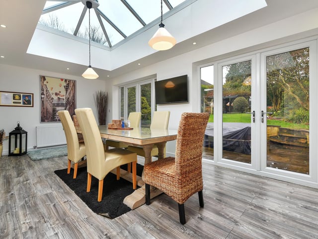 The dining area has great natural light.