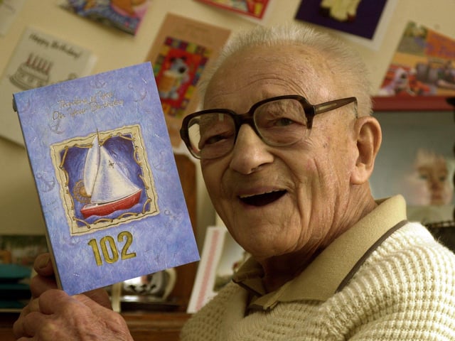 Joseph Ashton, 102 years old of Firshill Court Burngreave, pictured back in July 2001